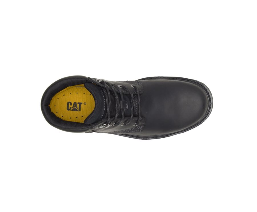 Men's Caterpillar CAT Outbase Steel Toe Work Boots Black | CAT-057OE