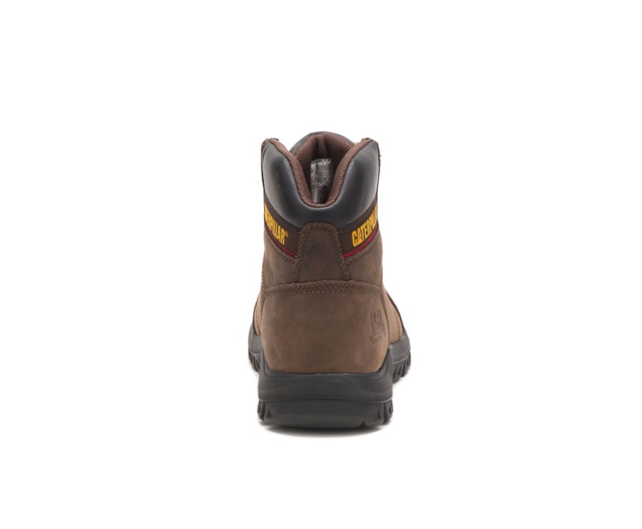 Men's Caterpillar CAT Outline Work Boots Brown | CAT-481QZ