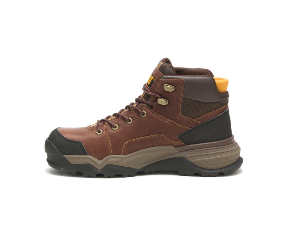 Men's Caterpillar CAT Provoke Mid Waterproof Alloy Toe Work Boots Copper | CAT-230UP