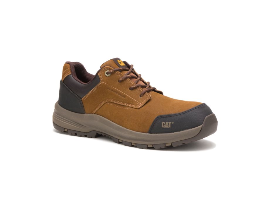 Men's Caterpillar CAT Resolve Composite Toe Work Shoes Brown | CAT-724DN