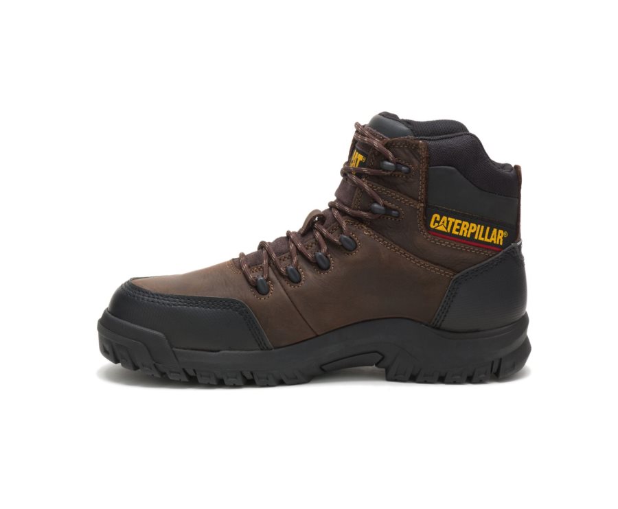 Men's Caterpillar CAT Resorption Waterproof Composite Toe Work Boots Brown | CAT-621JO