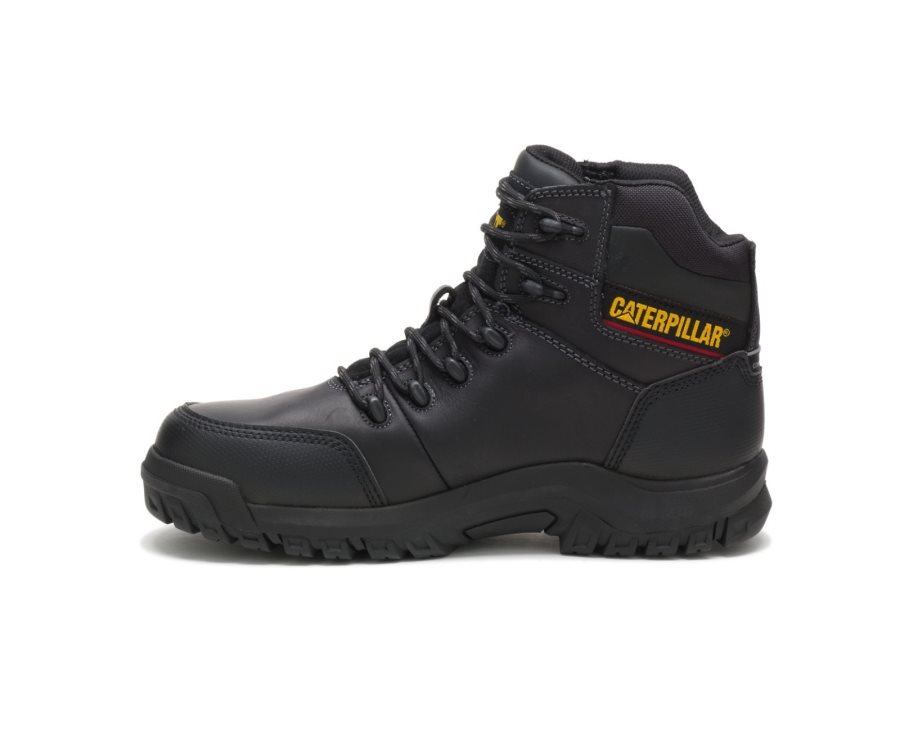 Men's Caterpillar CAT Resorption Waterproof Composite Toe Work Boots Black | CAT-679HC