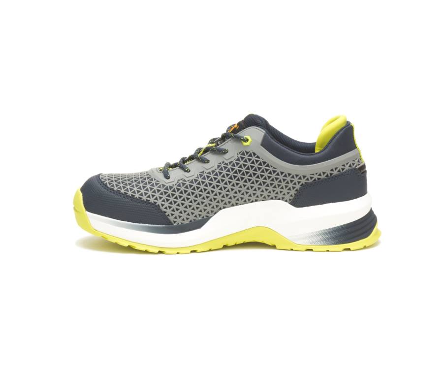 Men's Caterpillar CAT Streamline 2.0 Composite Toe Work Shoes Navy / Yellow | CAT-809KO