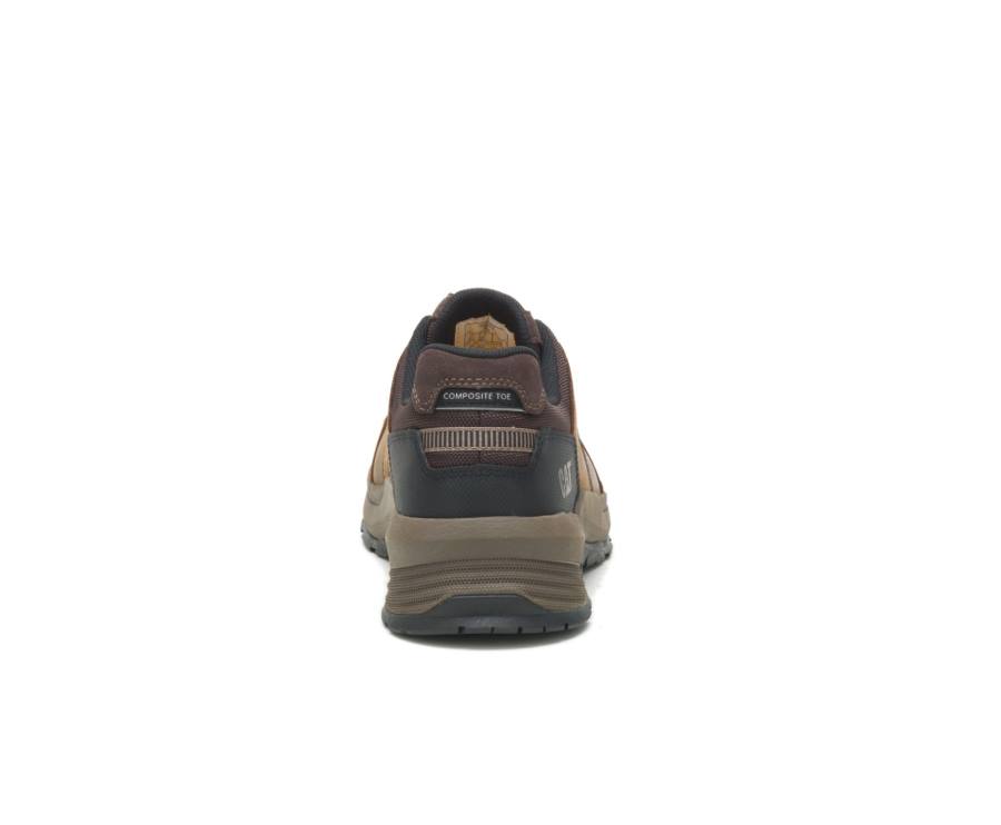 Men's Caterpillar CAT Streamline 2.0 Leather Composite Toe Work Shoes Brown | CAT-813KO