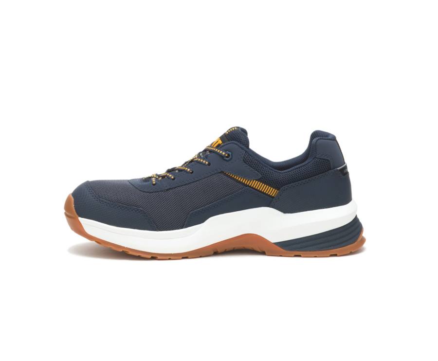 Men's Caterpillar CAT Streamline 2.0 Mesh Composite Toe Work Shoes Navy | CAT-816KO