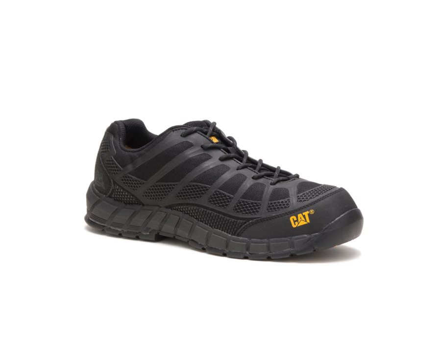 Men's Caterpillar CAT Streamline Composite Toe Sneakers Black / Black | CAT-610FN