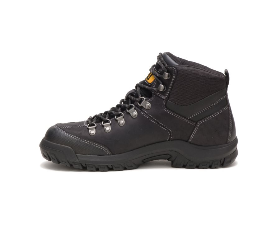 Men's Caterpillar CAT Threshold Waterproof Work Boots Black | CAT-428TU