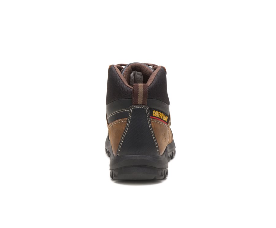 Men's Caterpillar CAT Threshold Waterproof Work Boots Brown | CAT-758XL