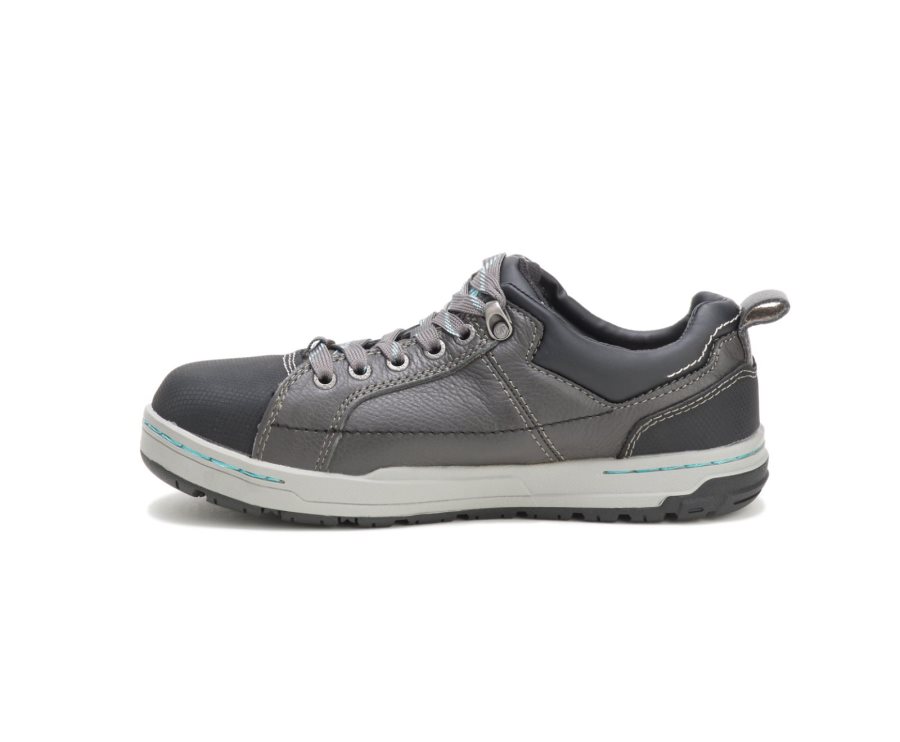 Women's Caterpillar CAT Brode Steel Toe Work Shoes Dark Grey / Mint | CAT-837CX