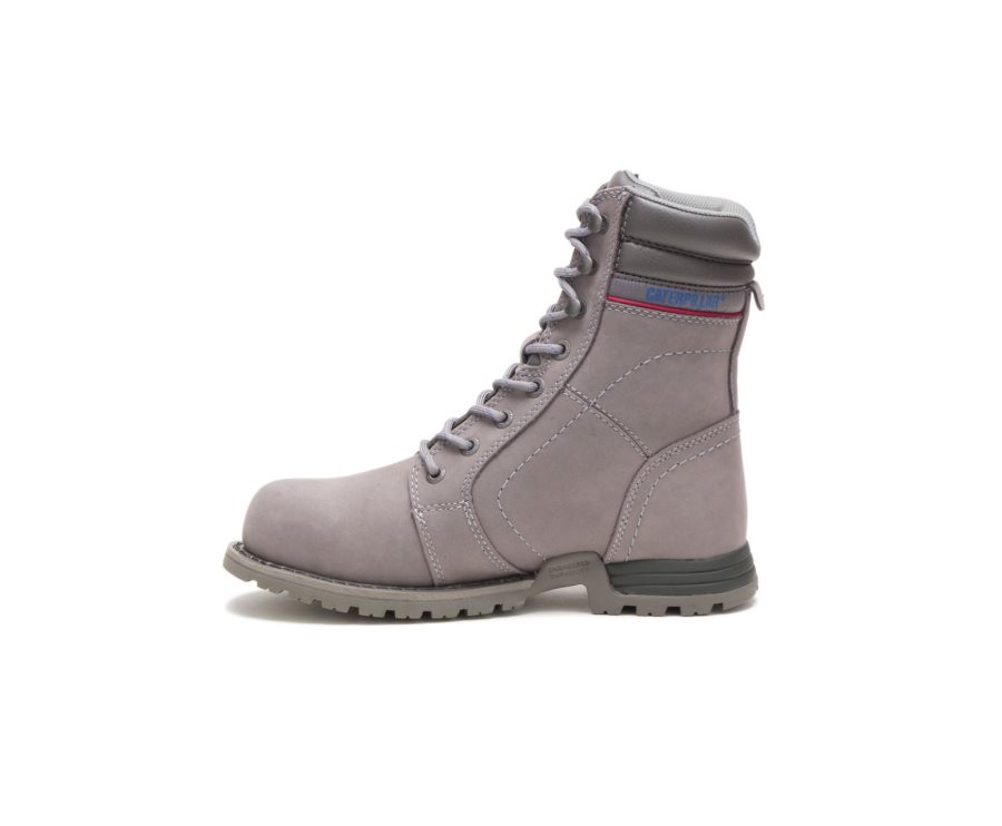 Women's Caterpillar CAT Echo Waterproof Steel Toe Work Boots Grey | CAT-807KT