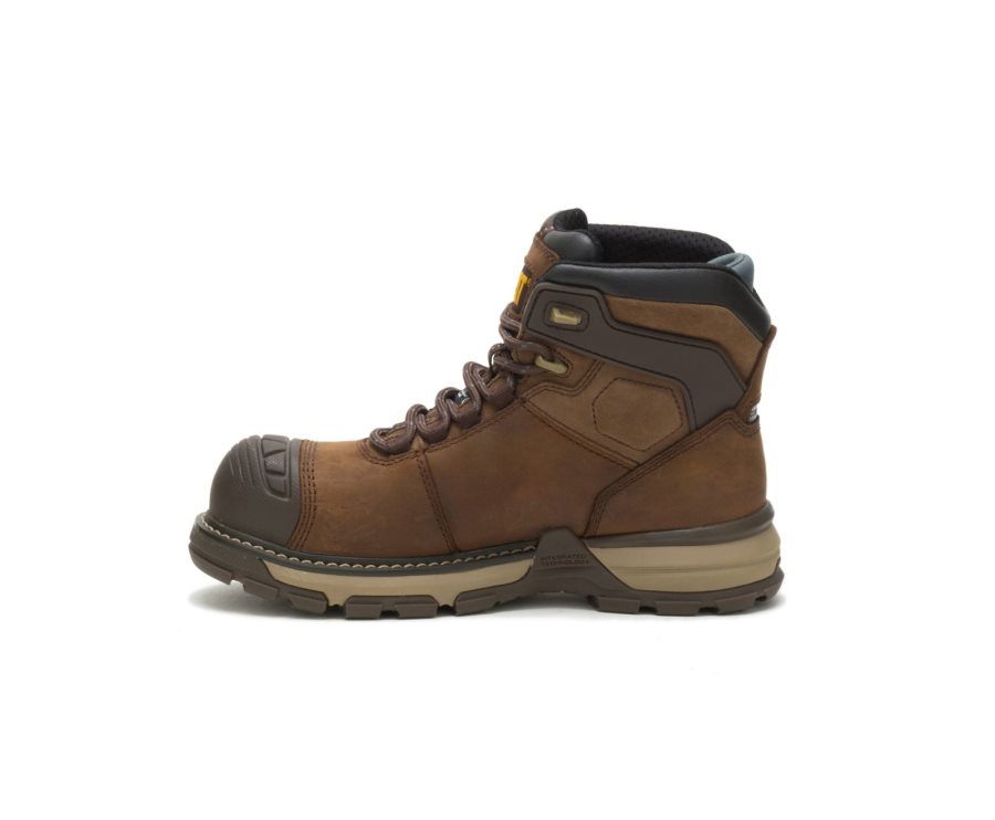 Women's Caterpillar CAT Excavator Superlite Waterproof Thinsulate™ Nano Toe Work Boots Dark Brown | CAT-015KD