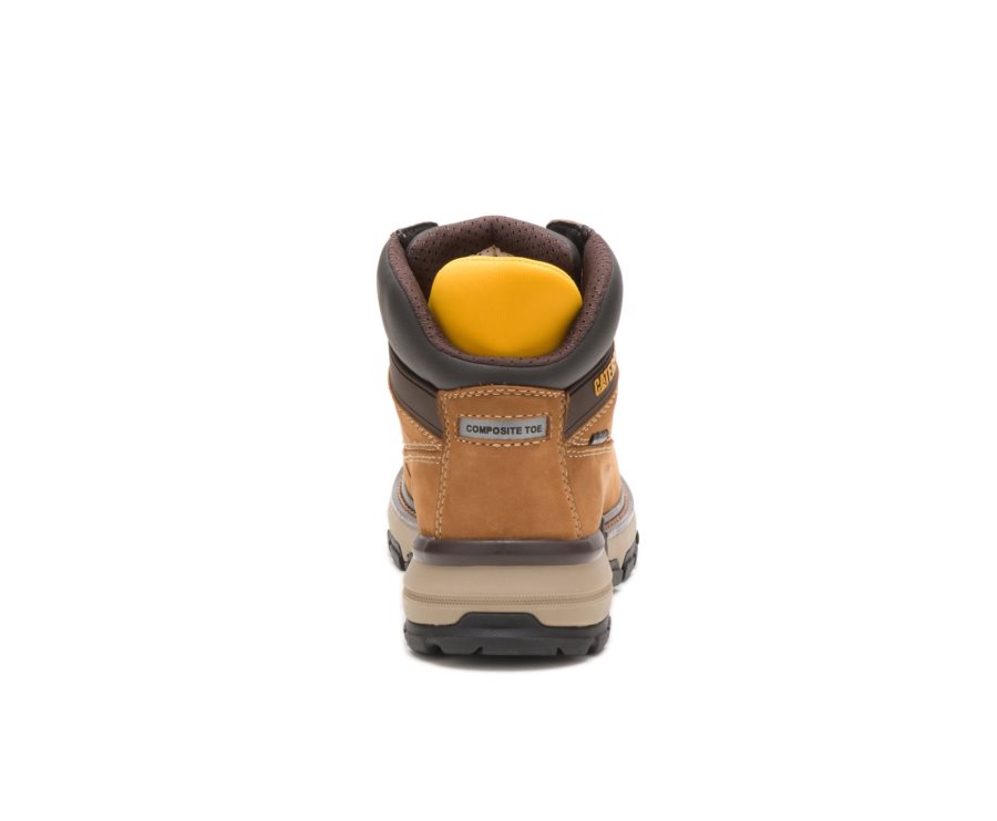 Women's Caterpillar CAT Excavator Superlite Waterproof Nano Toe Work Boots Brown | CAT-459UL