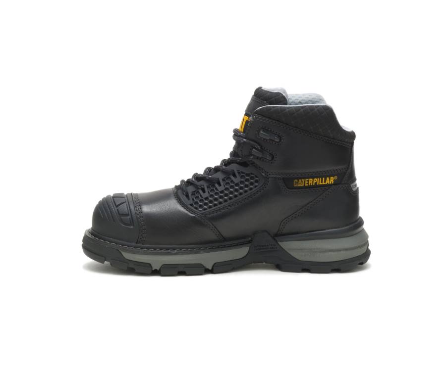 Women's Caterpillar CAT Excavator Superlite Cool Carbon Composite Toe Work Boots Black | CAT-741KO