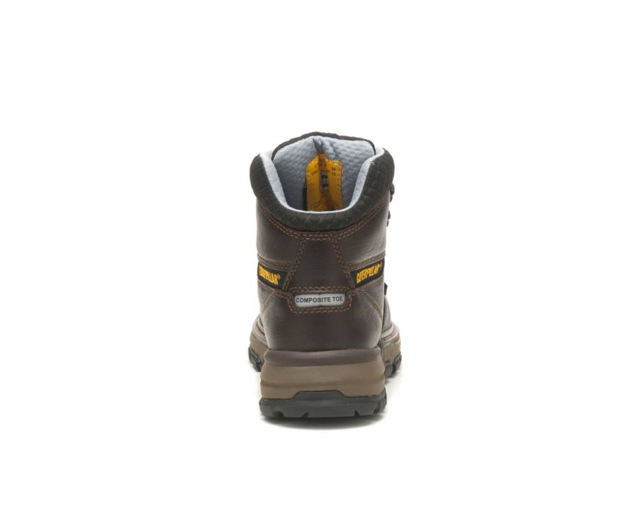 Women's Caterpillar CAT Excavator Superlite Cool Carbon Composite Toe Work Boots Dark Brown | CAT-742KO