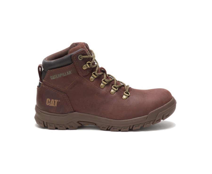 Women\'s Caterpillar CAT Mae Steel Toe Waterproof Work Boots Copper | CAT-739FX