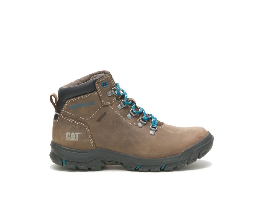 Women\'s Caterpillar CAT Mae Waterproof Work Boots Brown / Black | CAT-740KO