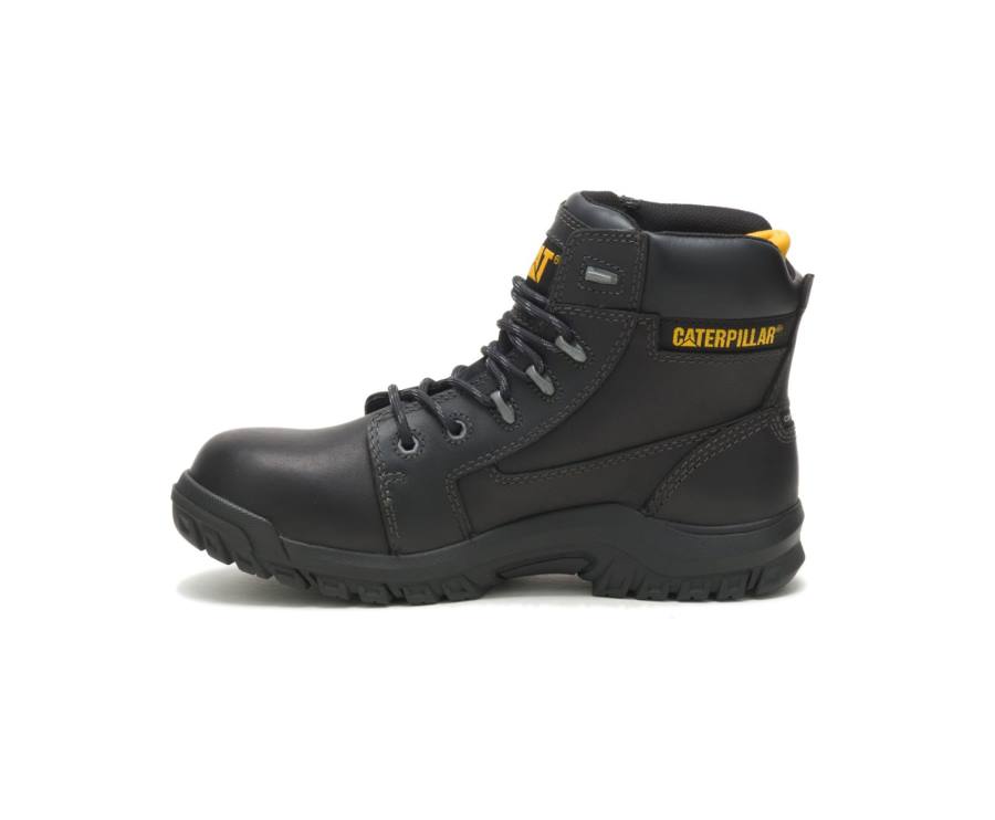 Women's Caterpillar CAT Resorption Waterproof Composite Toe Work Boots Black | CAT-738KO