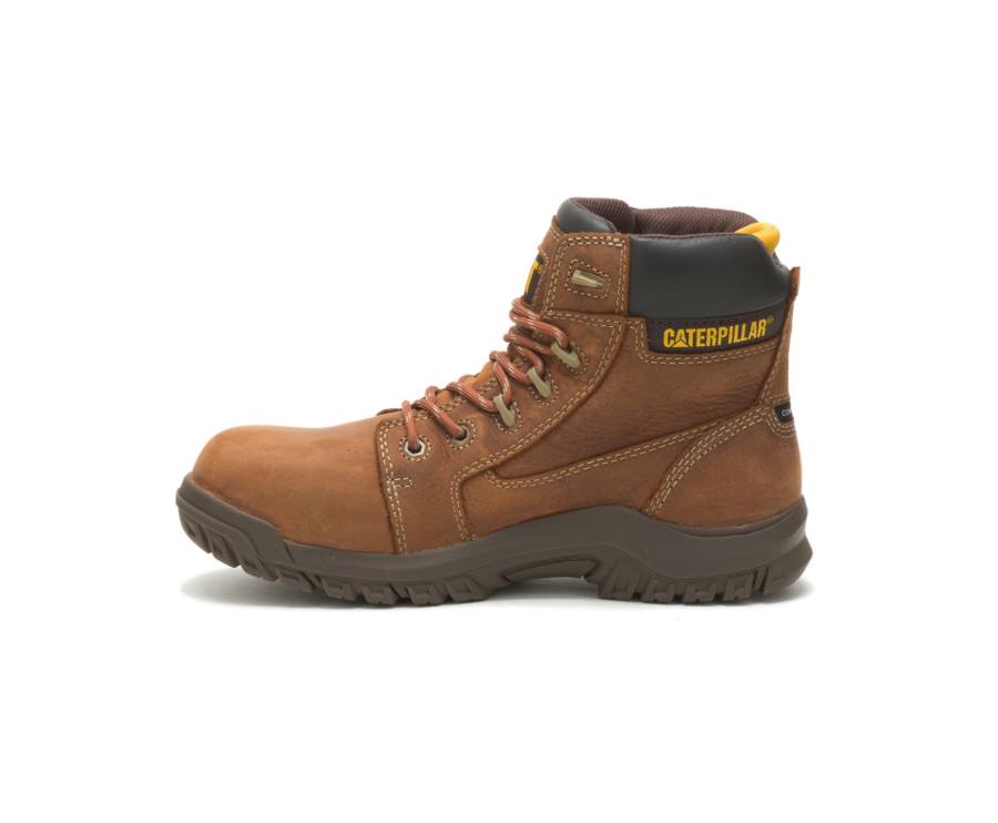 Women's Caterpillar CAT Resorption Waterproof Composite Toe Work Boots Brown | CAT-739KO