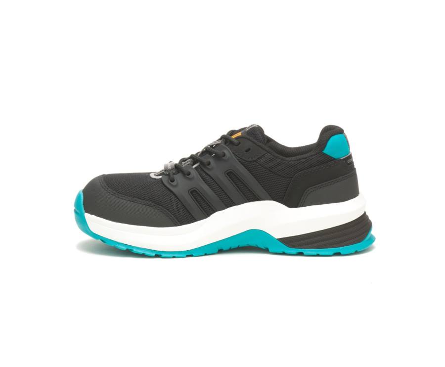 Women's Caterpillar CAT Streamline 2.0 Composite Toe Work Shoes Black / Turquoise | CAT-751KO