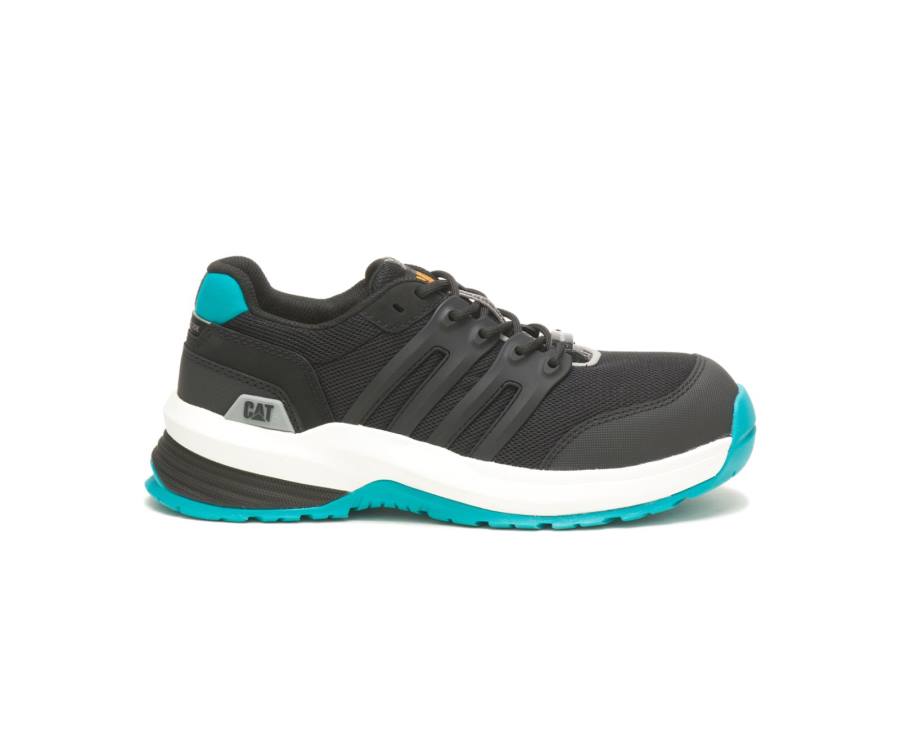 Women\'s Caterpillar CAT Streamline 2.0 Composite Toe Work Shoes Black / Turquoise | CAT-751KO