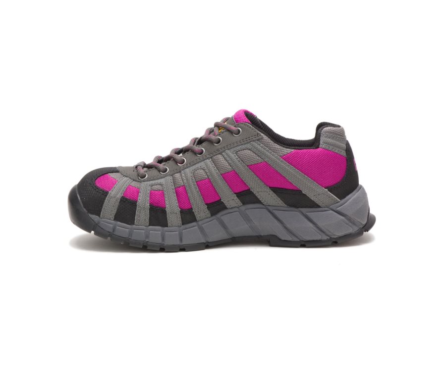 Women's Caterpillar CAT Switch Steel Toe Work Shoes Deep Grey / Pink | CAT-935DT